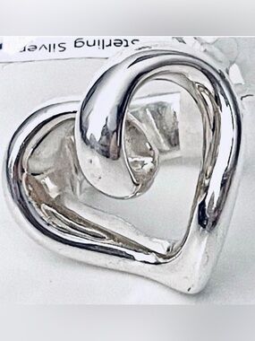 NWT Gorgeous Sz 8.5 Indigo Falls Sterling Silver 925 Huge Thick Heart Shape Ring
